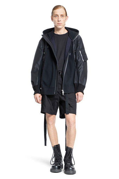 SACAI MAN BLACK SHORTS & SKIRTS