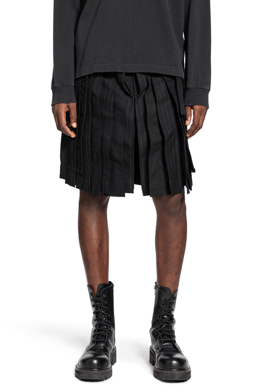 SACAI MAN BLACK SHORTS & SKIRTS