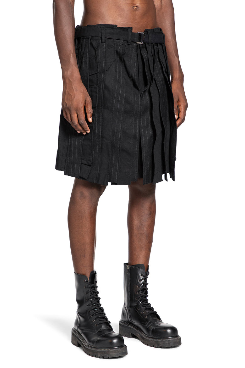 SACAI MAN BLACK SHORTS & SKIRTS