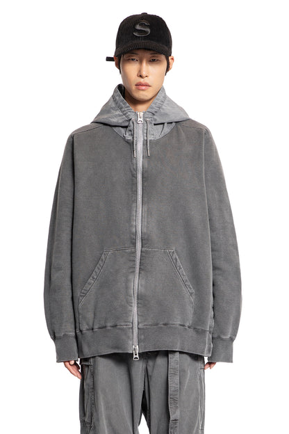 SACAI MAN GREY SWEATSHIRTS