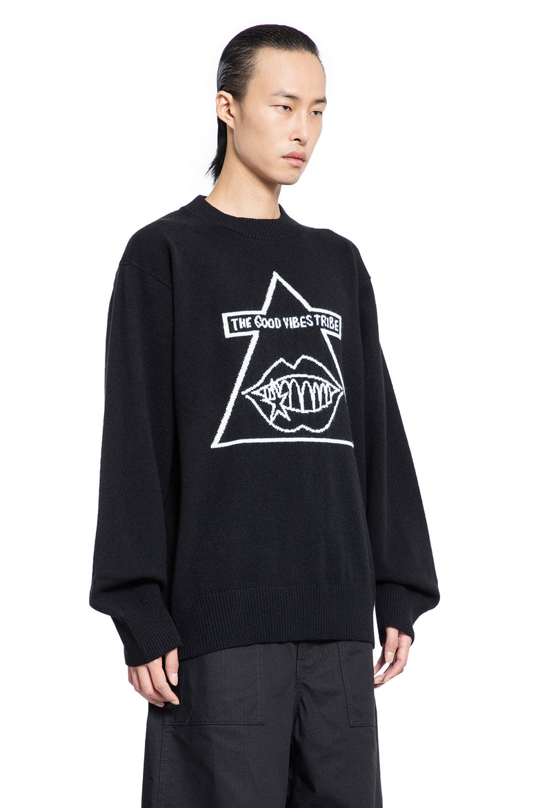 SACAI MAN BLACK KNITWEAR