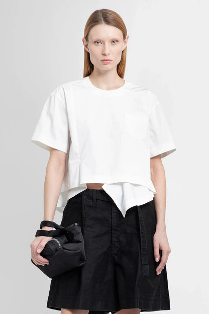 Antonioli SACAI WOMAN WHITE T-SHIRTS & TANK TOPS