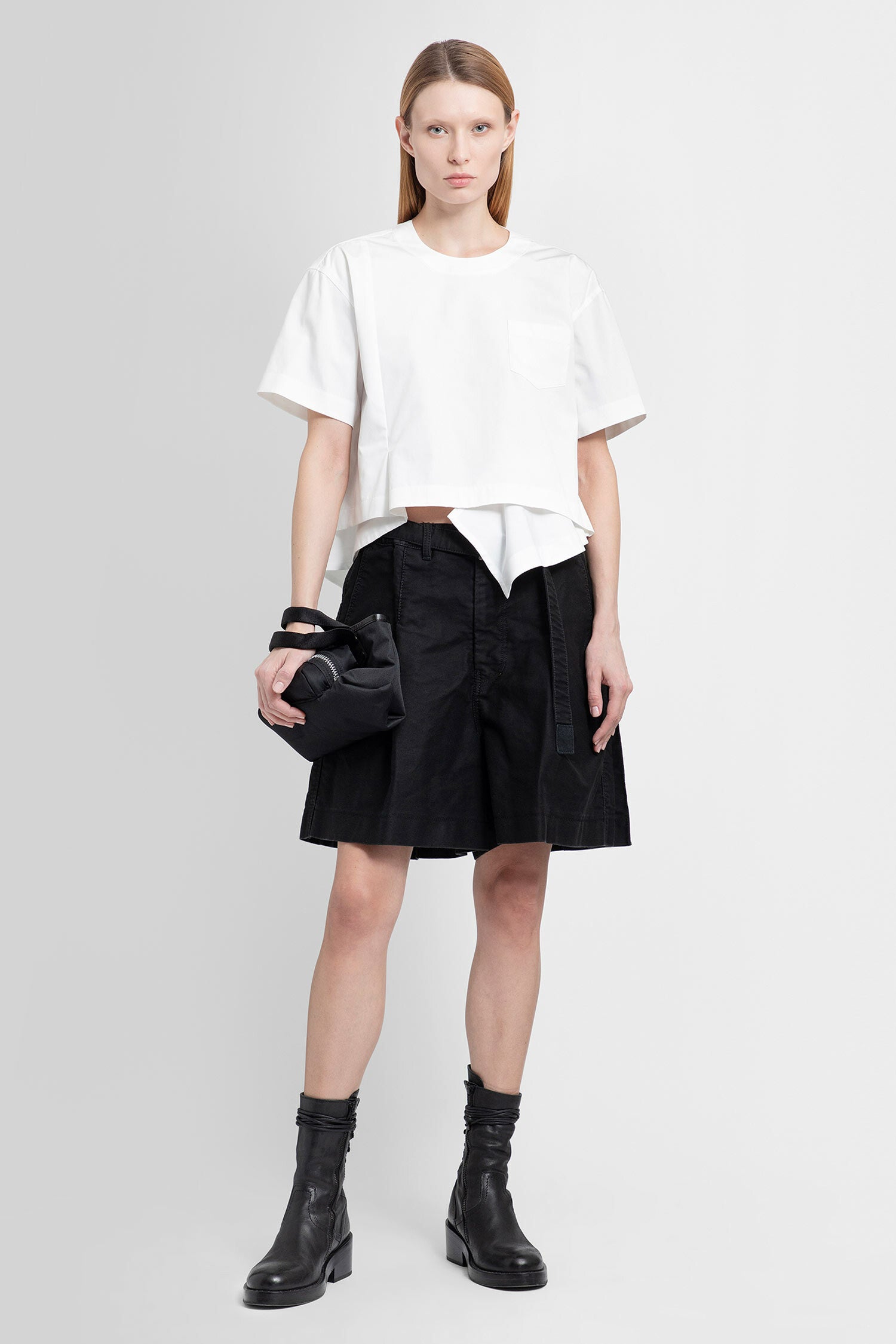 SACAI WOMAN WHITE T-SHIRTS & TANK TOPS