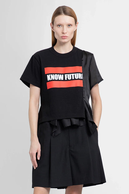 Antonioli SACAI WOMAN BLACK T-SHIRTS & TANK TOPS