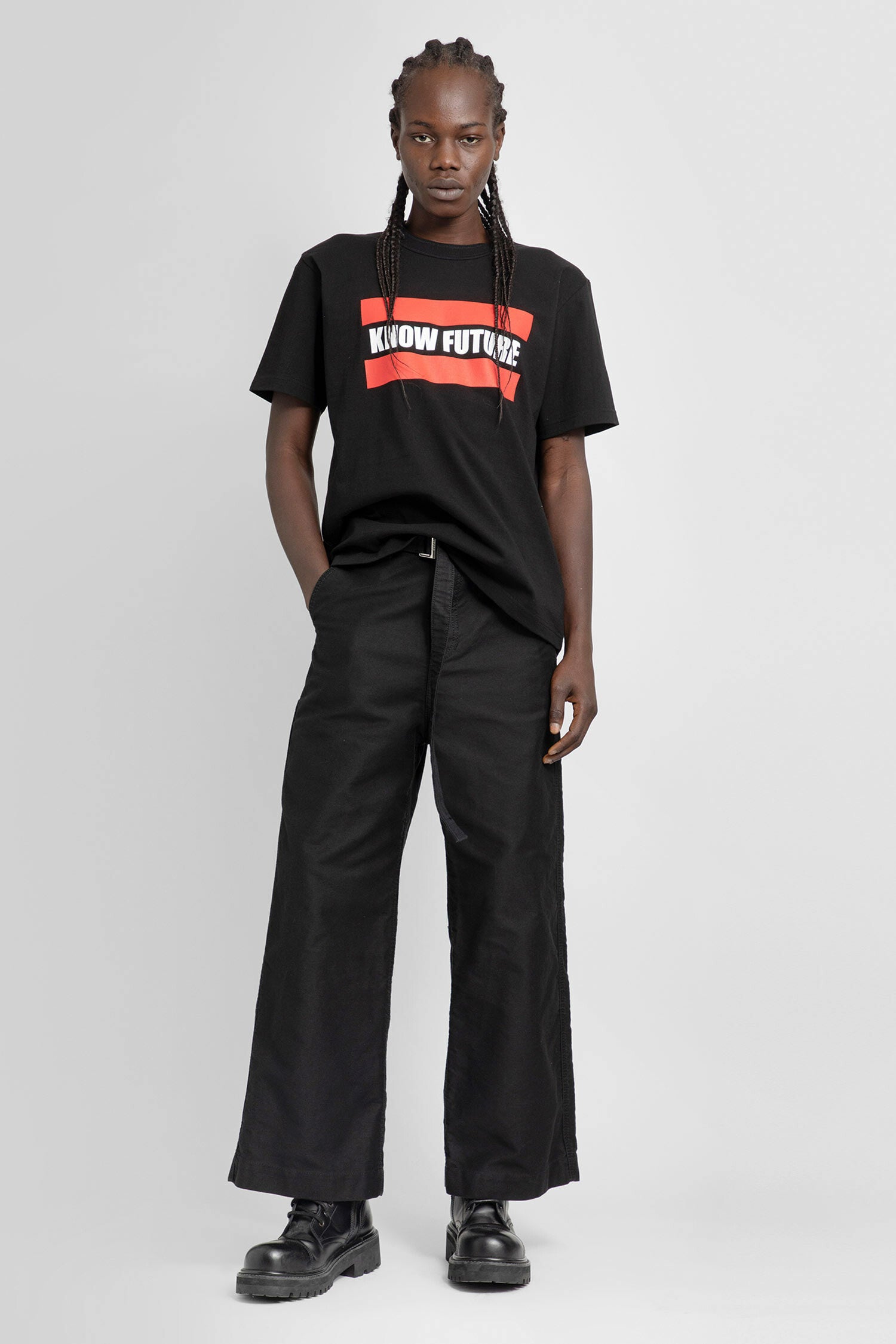 SACAI MAN BLACK T-SHIRTS