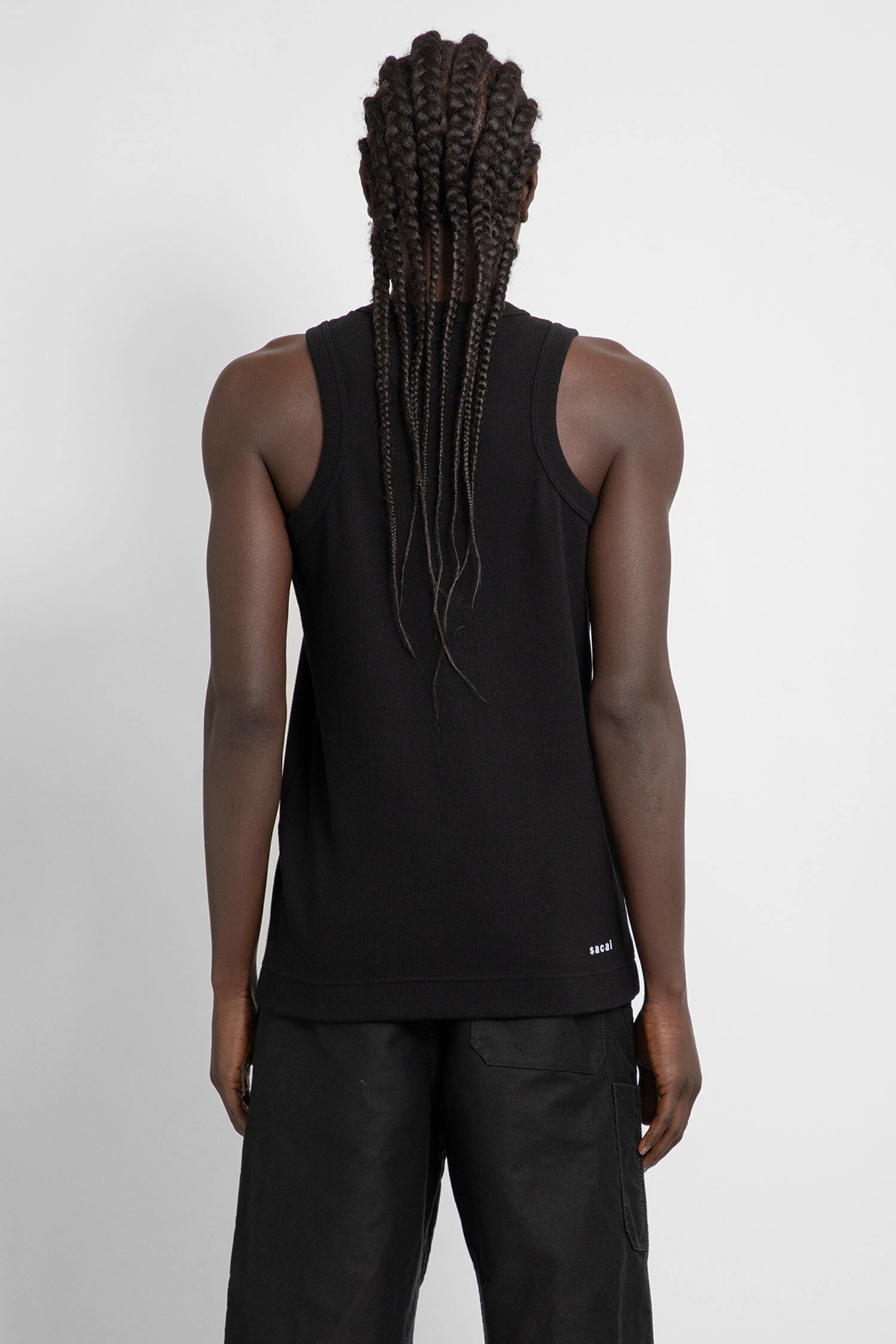 SACAI MAN BLACK T-SHIRTS & TANK TOPS