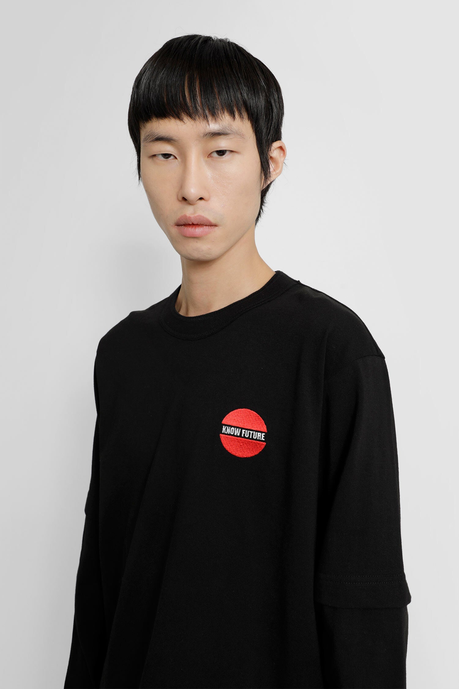 SACAI MAN BLACK T-SHIRTS & TANK TOPS