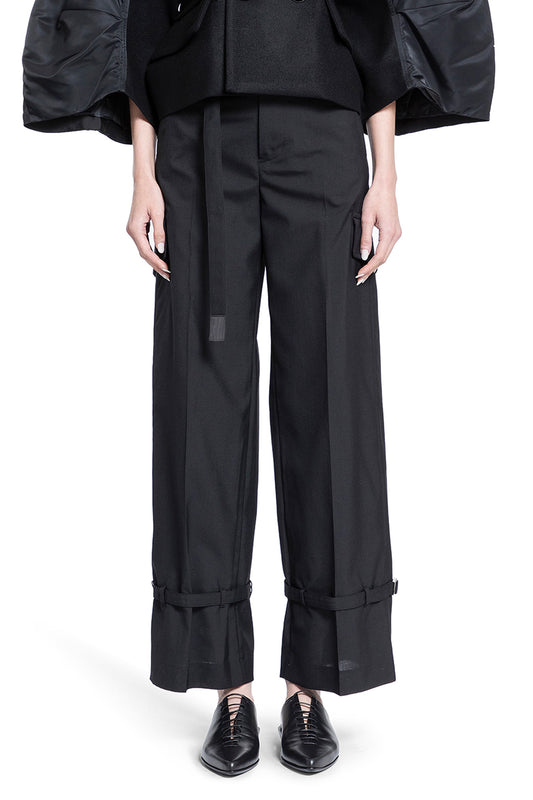 SACAI WOMAN BLACK TROUSERS