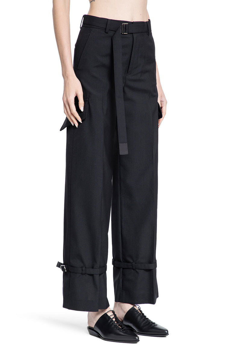 SACAI WOMAN BLACK TROUSERS