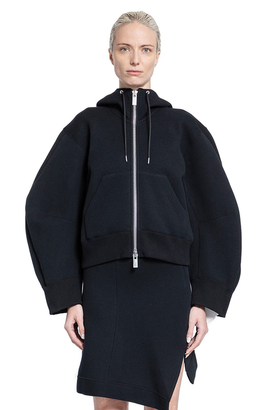 SACAI WOMAN BLACK SWEATSHIRTS