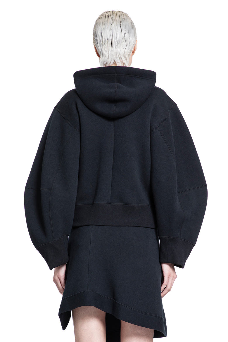 SACAI WOMAN BLACK SWEATSHIRTS