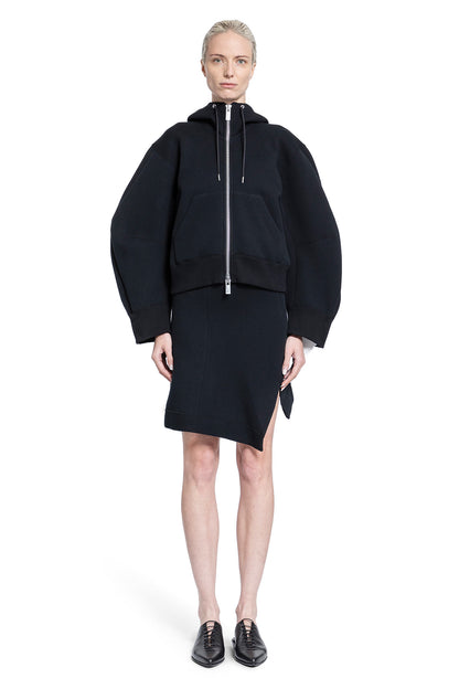 SACAI WOMAN BLACK SWEATSHIRTS