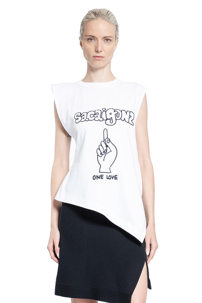 Antonioli SACAI WOMAN WHITE T-SHIRTS & TANK TOPS