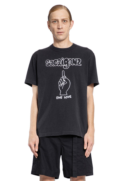 Antonioli SACAI MAN BLACK T-SHIRTS & TANK TOPS