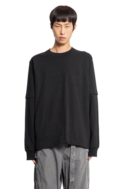 Antonioli SACAI MAN BLACK T-SHIRTS & TANK TOPS