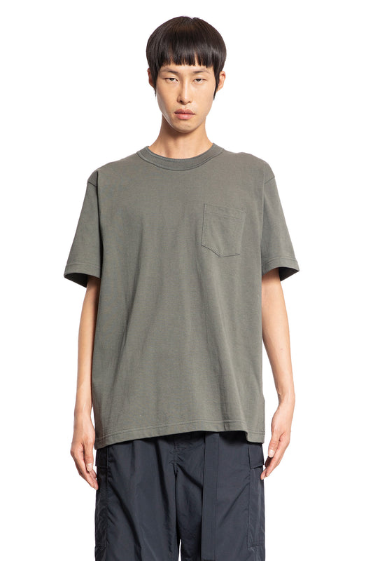 SACAI MAN GREEN T-SHIRTS & TANK TOPS