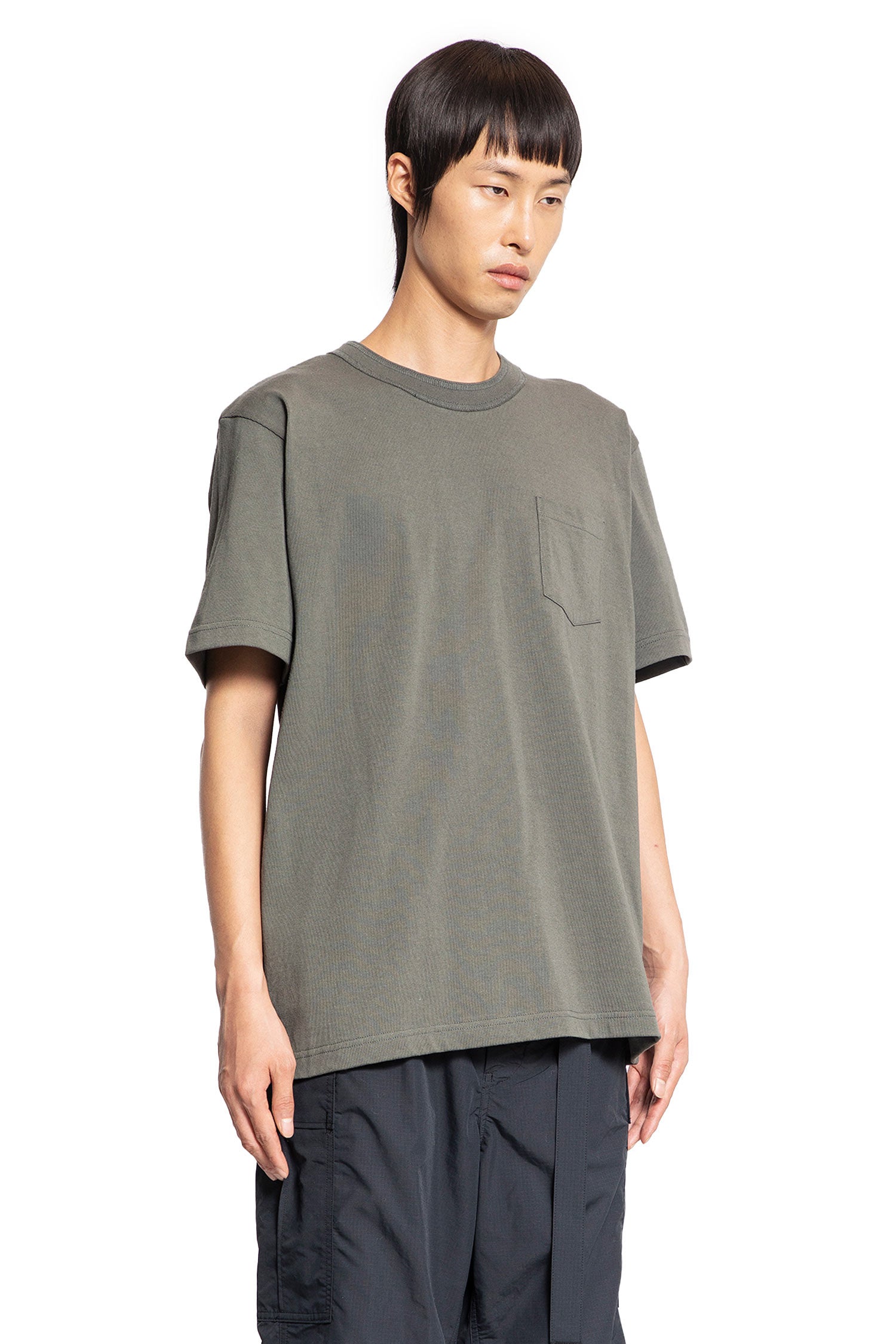 SACAI MAN GREEN T-SHIRTS & TANK TOPS