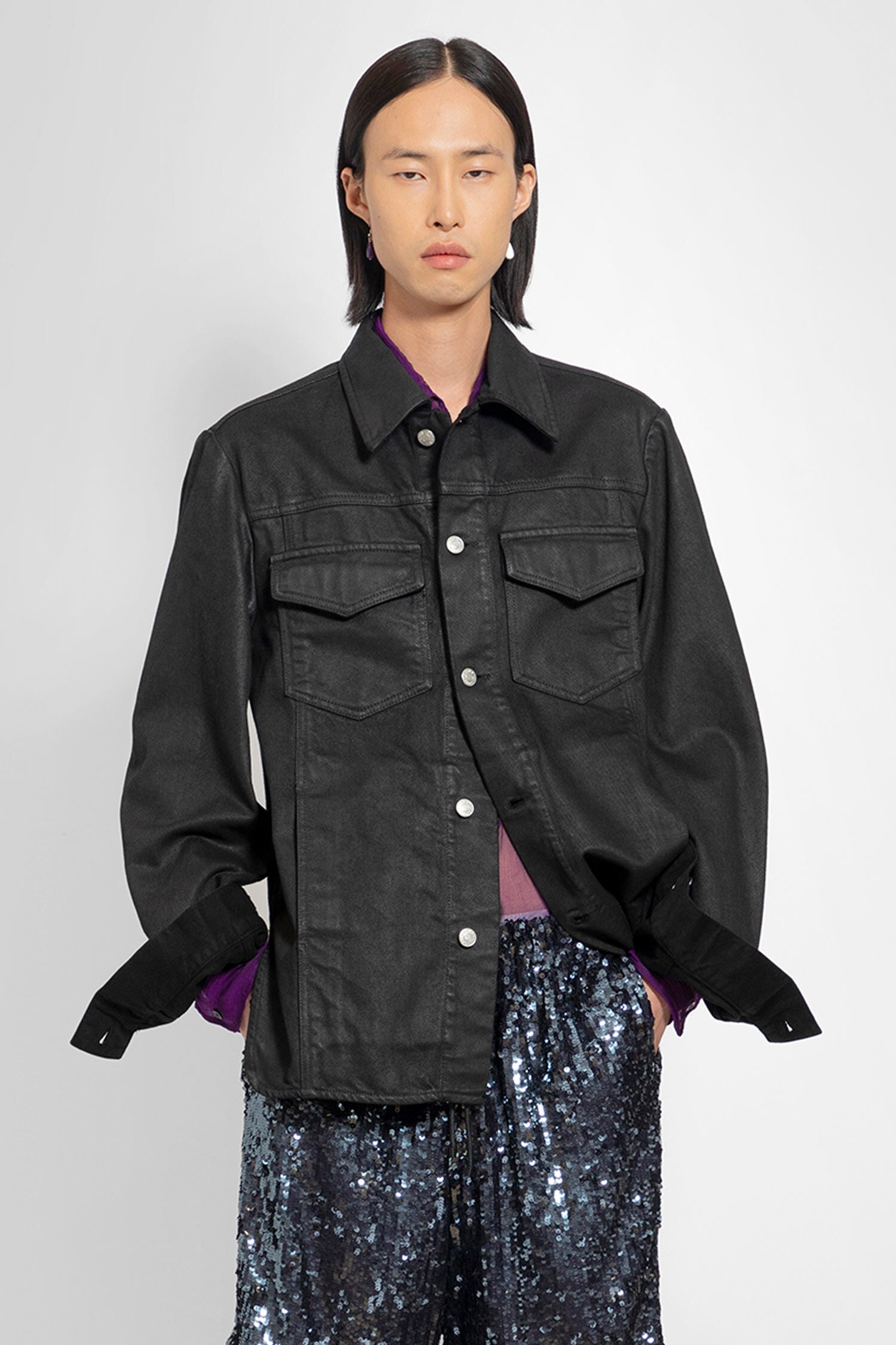 DRIES VAN NOTEN MAN BLACK JACKETS