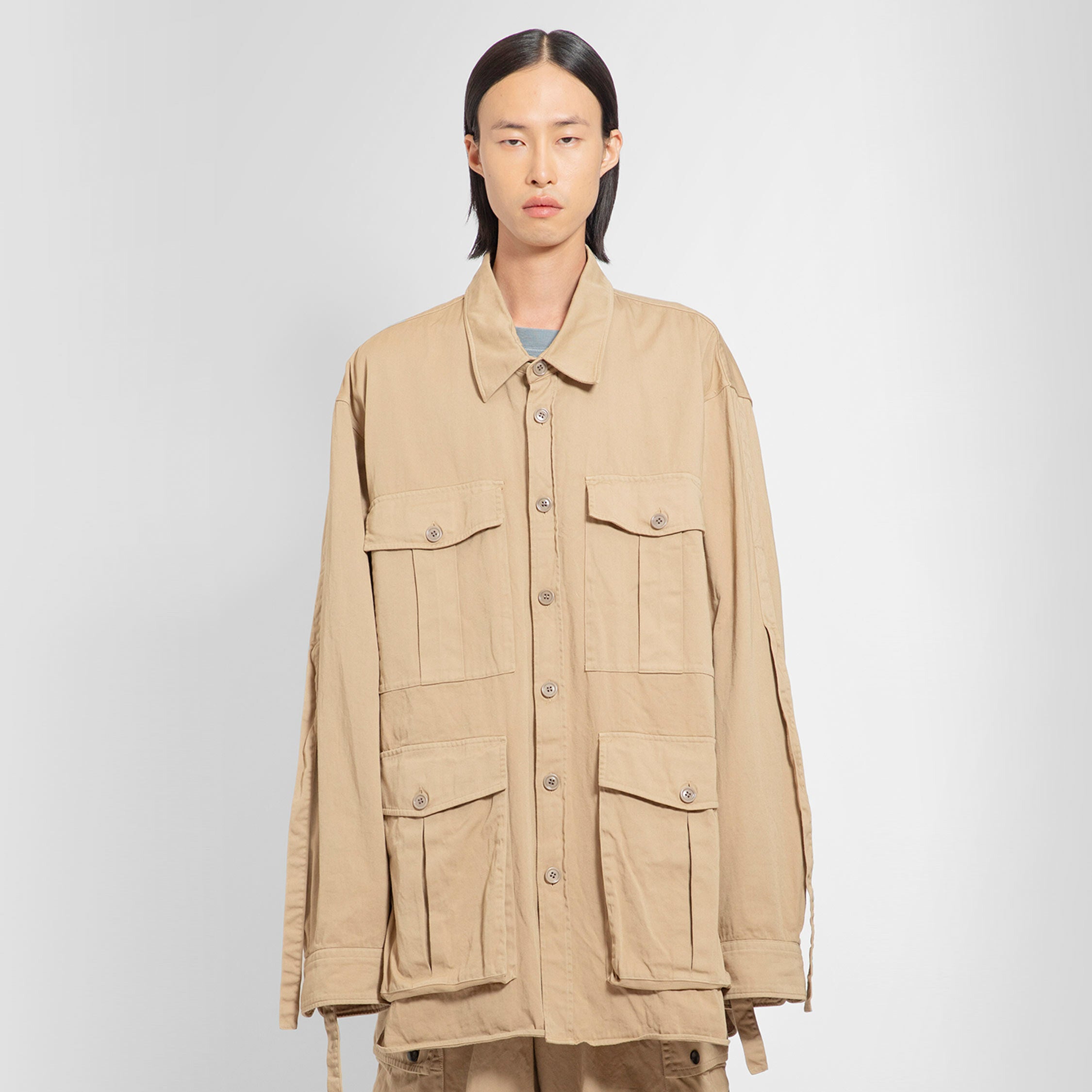 DRIES VAN NOTEN MAN BEIGE SHIRTS