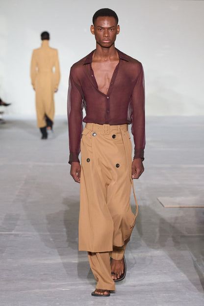 DRIES VAN NOTEN MAN BROWN SHIRTS