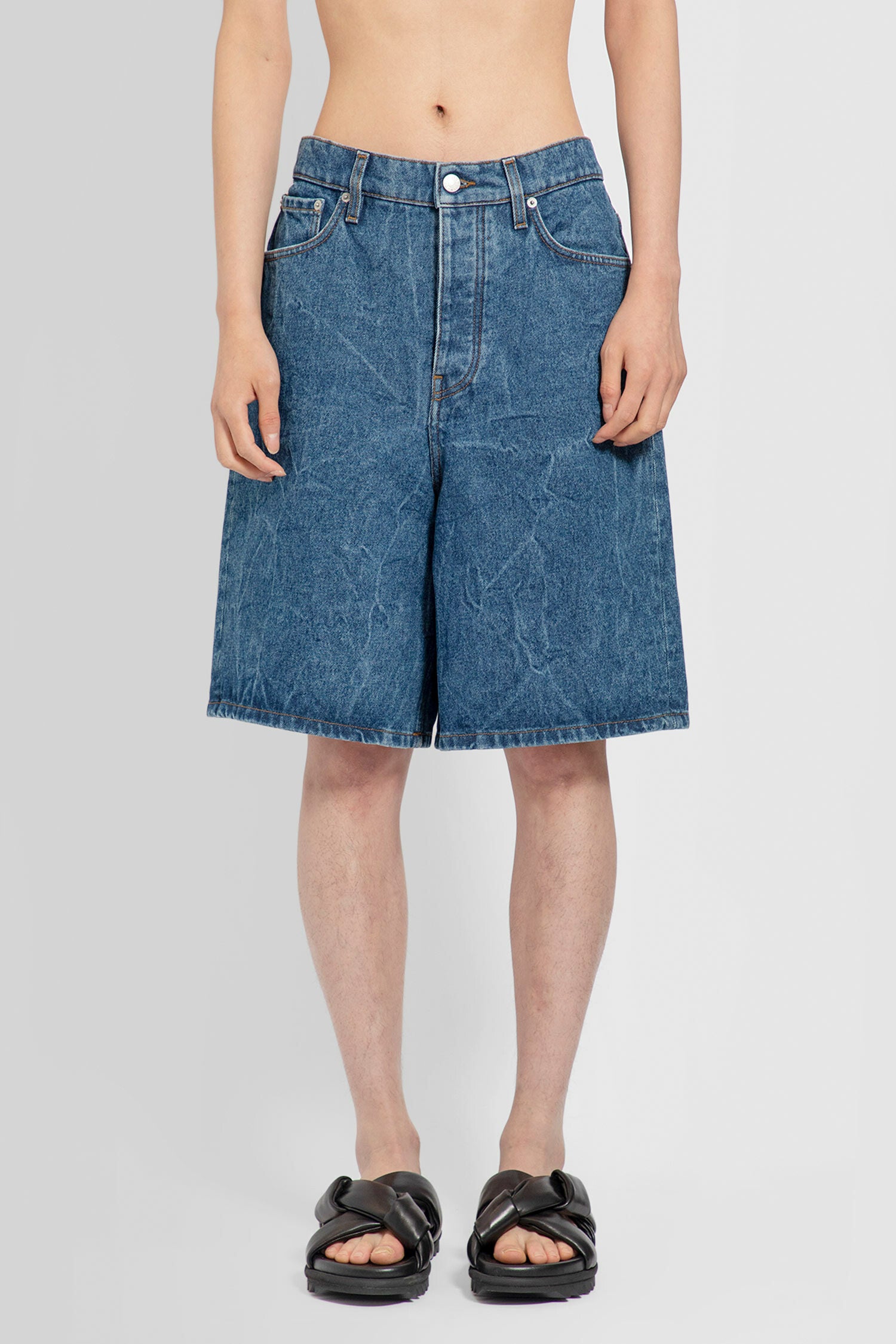 DRIES VAN NOTEN MAN BLUE SHORTS & SKIRTS