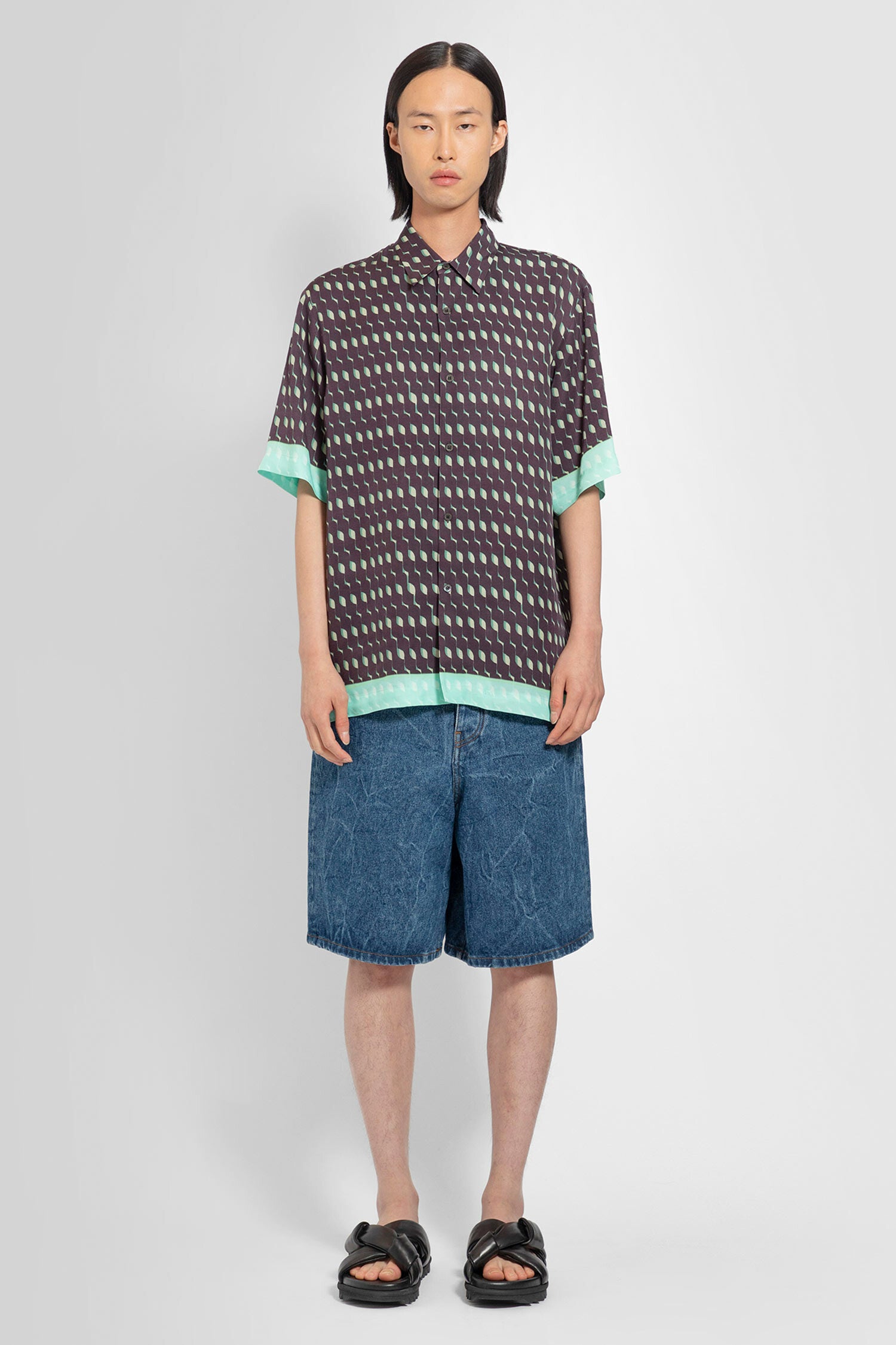 DRIES VAN NOTEN MAN BLUE SHORTS & SKIRTS