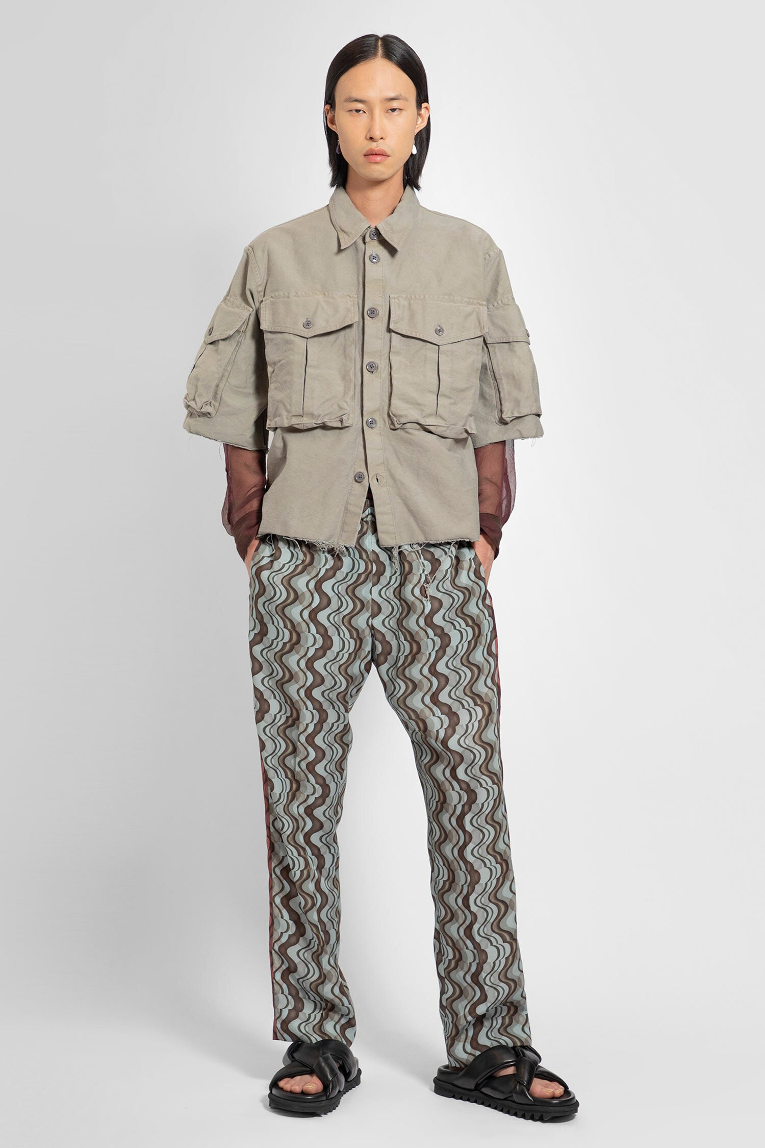 DRIES VAN NOTEN MAN MULTICOLOR TROUSERS