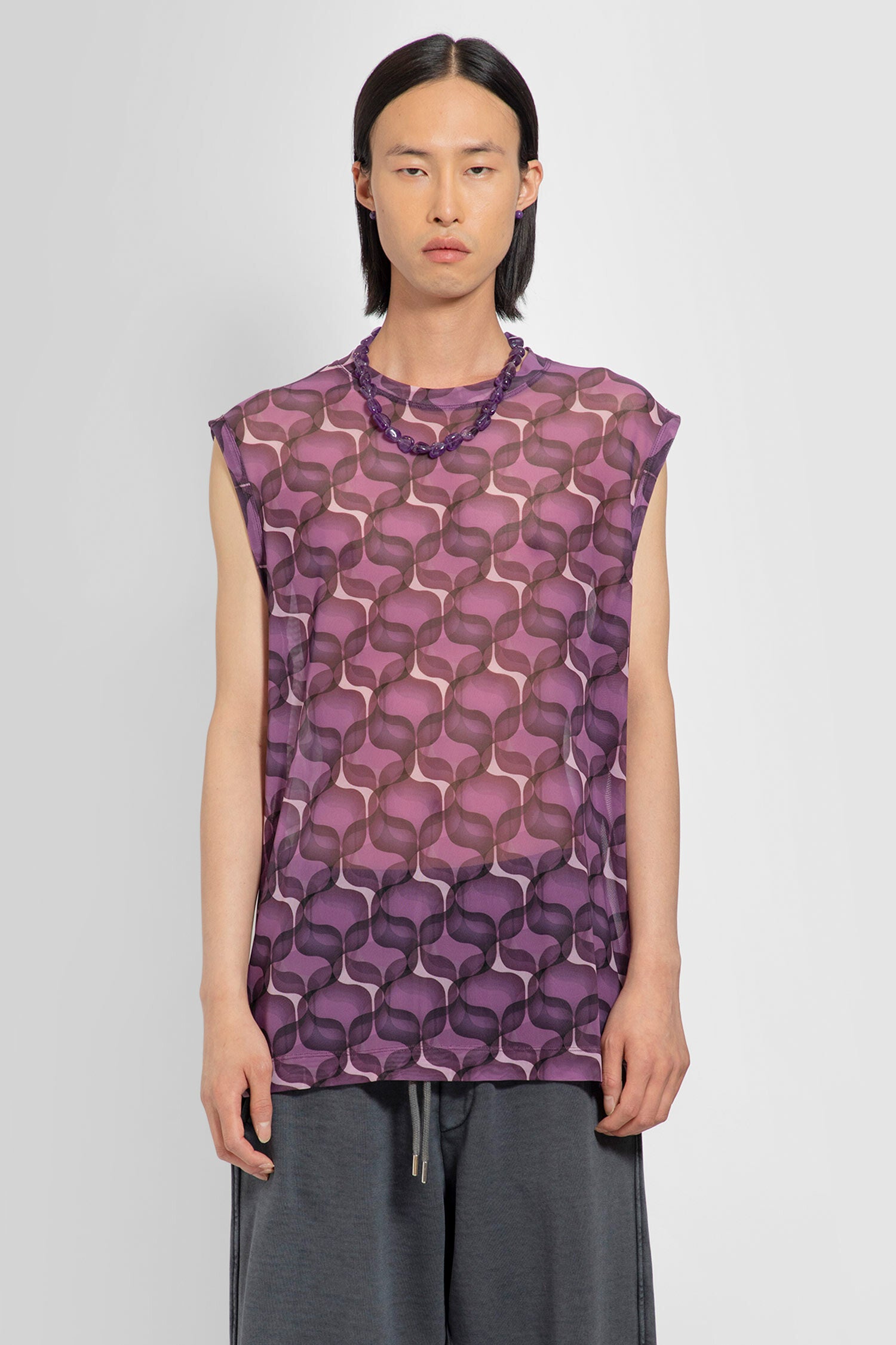 DRIES VAN NOTEN MAN PURPLE T-SHIRTS