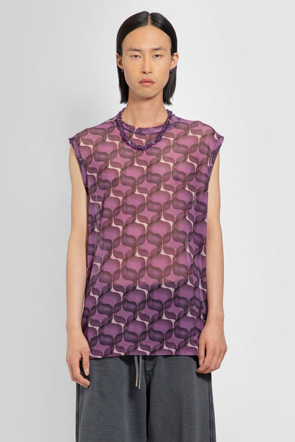 DRIES VAN NOTEN MAN PURPLE T-SHIRTS & TANK TOPS