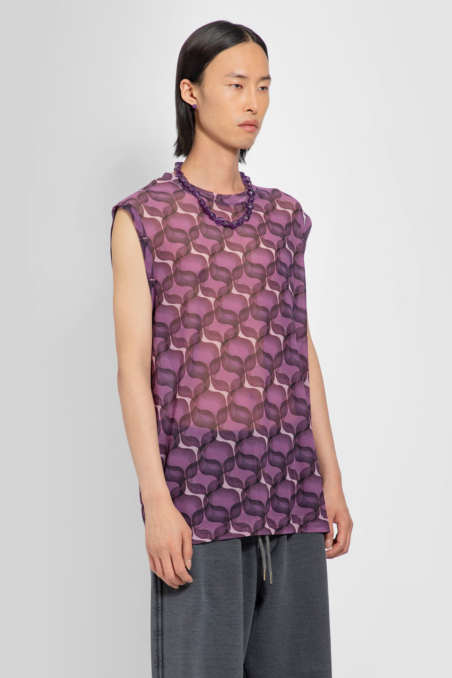 DRIES VAN NOTEN MAN PURPLE T-SHIRTS