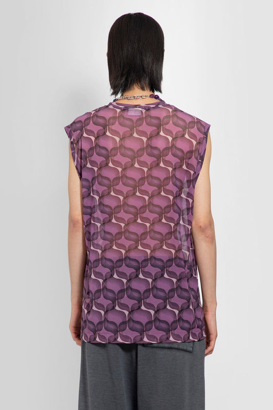 DRIES VAN NOTEN MAN PURPLE T-SHIRTS & TANK TOPS