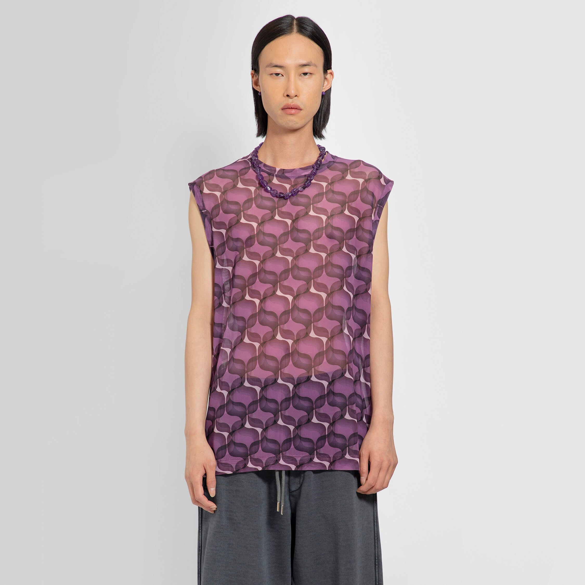 DRIES VAN NOTEN MAN PURPLE TANK TOPS - DRIES VAN NOTEN - TANK TOPS |  Antonioli