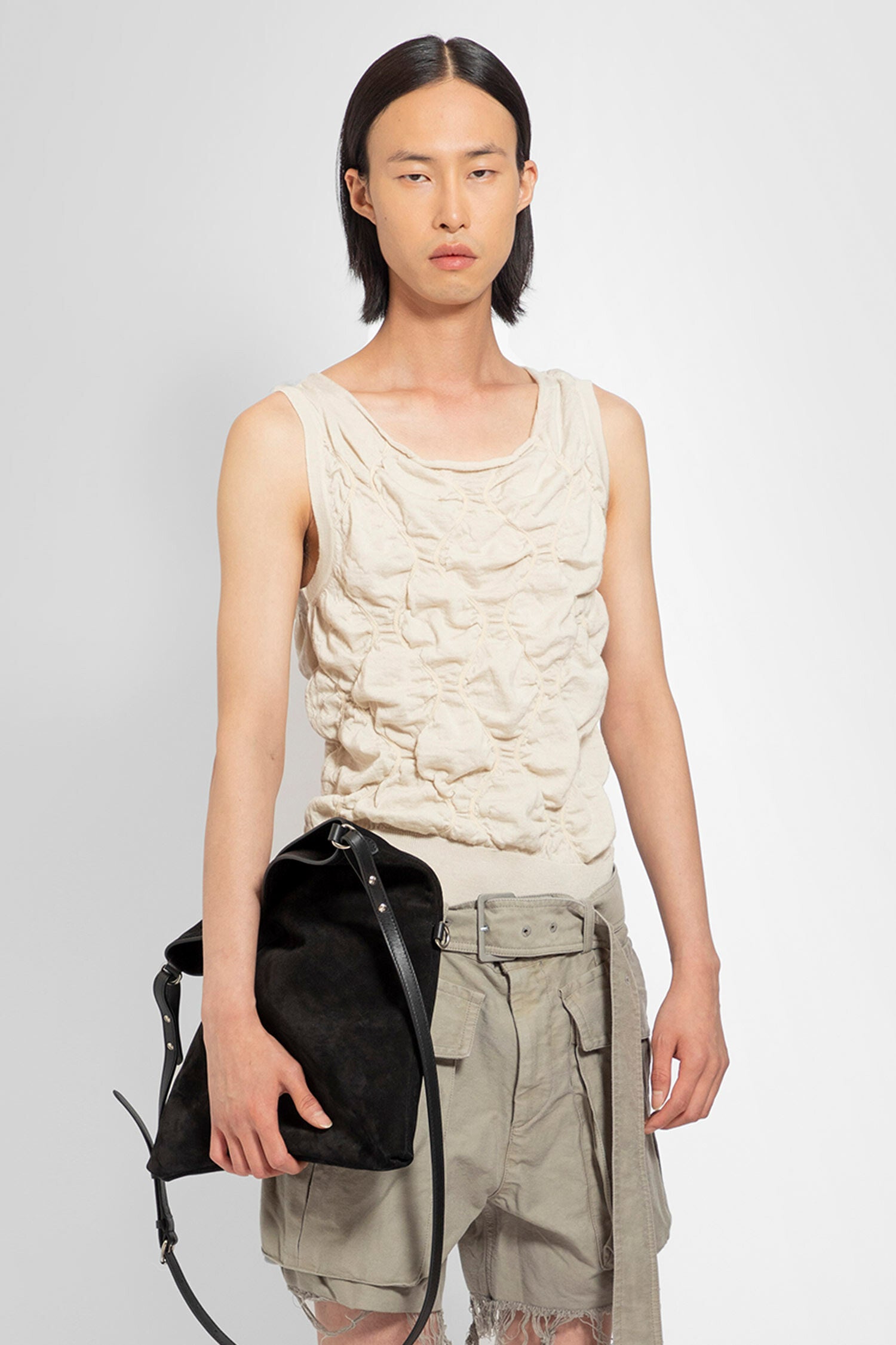 DRIES VAN NOTEN MAN BEIGE T-SHIRTS & TANK TOPS