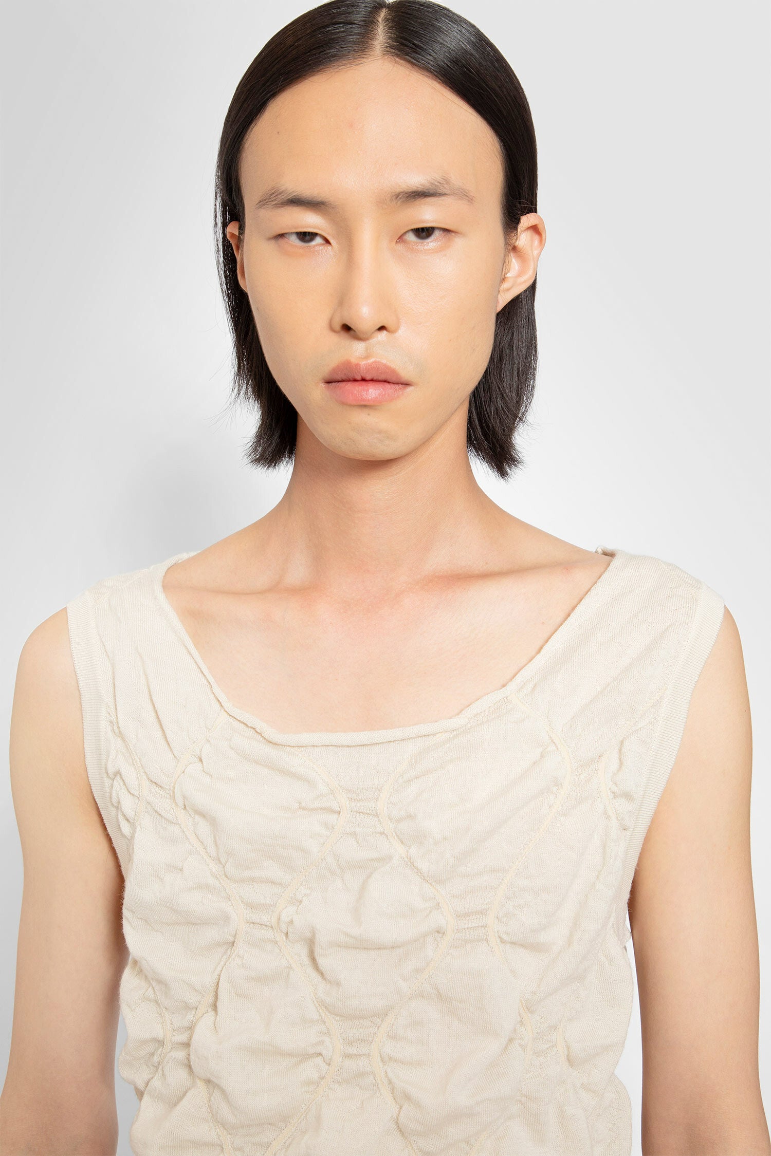 DRIES VAN NOTEN MAN BEIGE T-SHIRTS & TANK TOPS