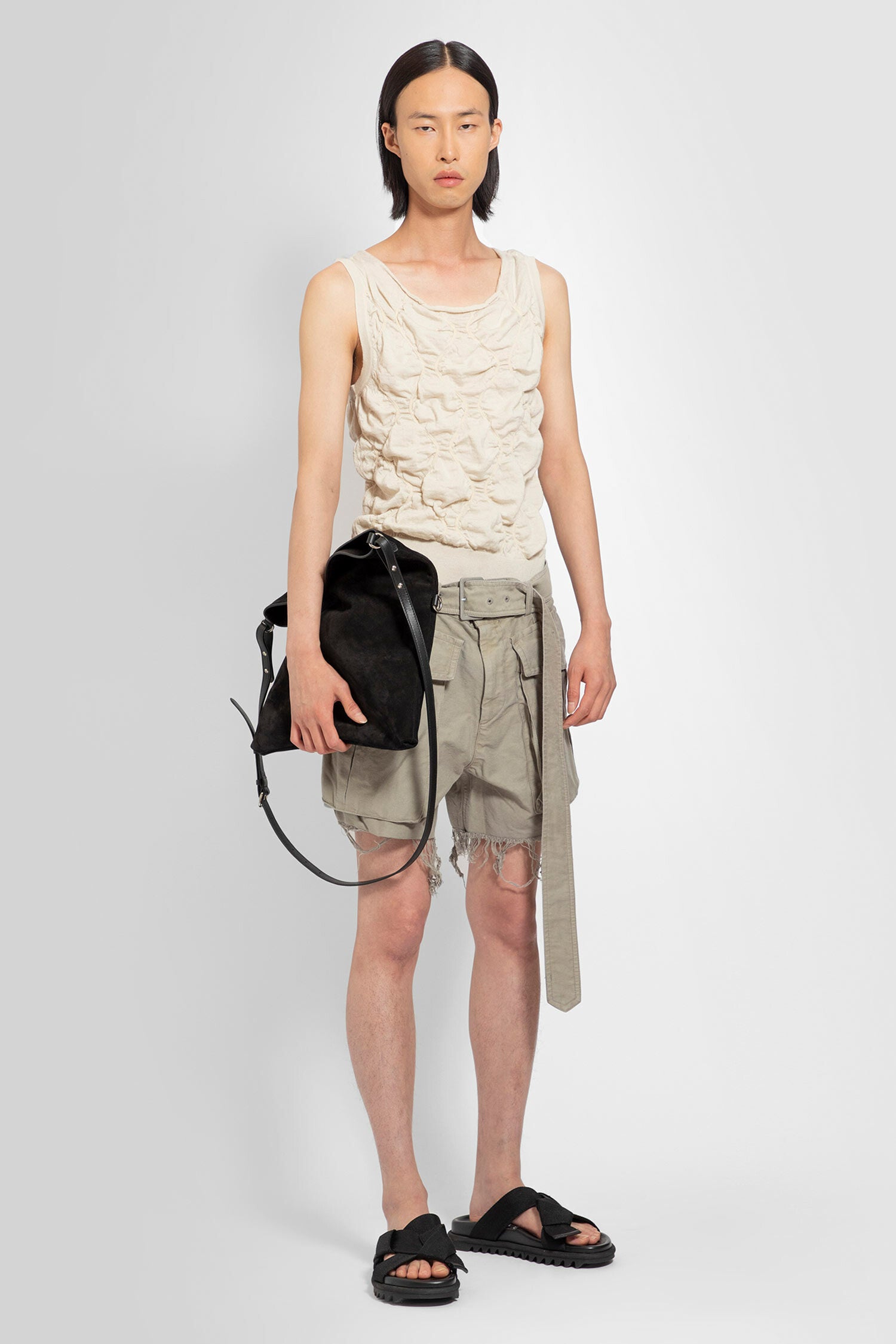 DRIES VAN NOTEN MAN BEIGE T-SHIRTS & TANK TOPS