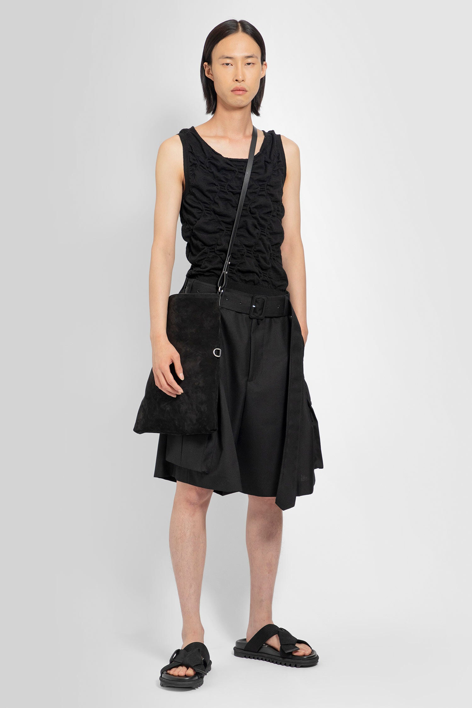 DRIES VAN NOTEN MAN BLACK T-SHIRTS & TANK TOPS