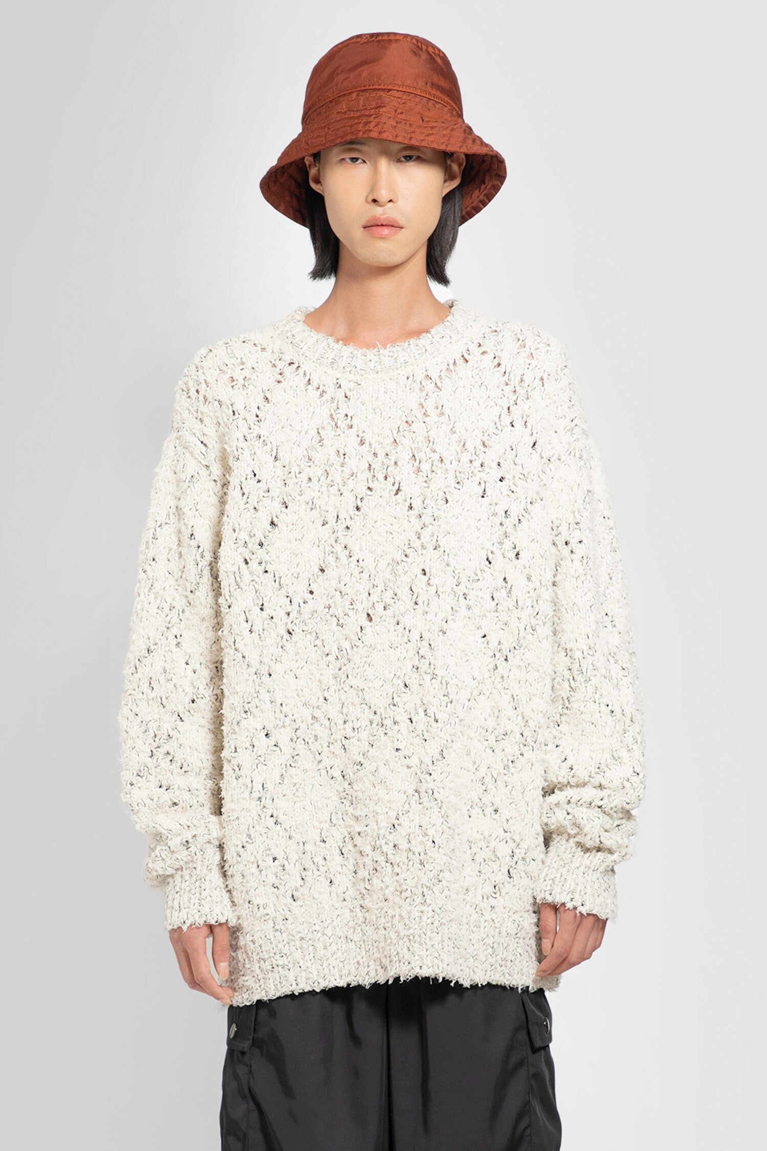 DRIES VAN NOTEN MAN OFF-WHITE KNITWEAR