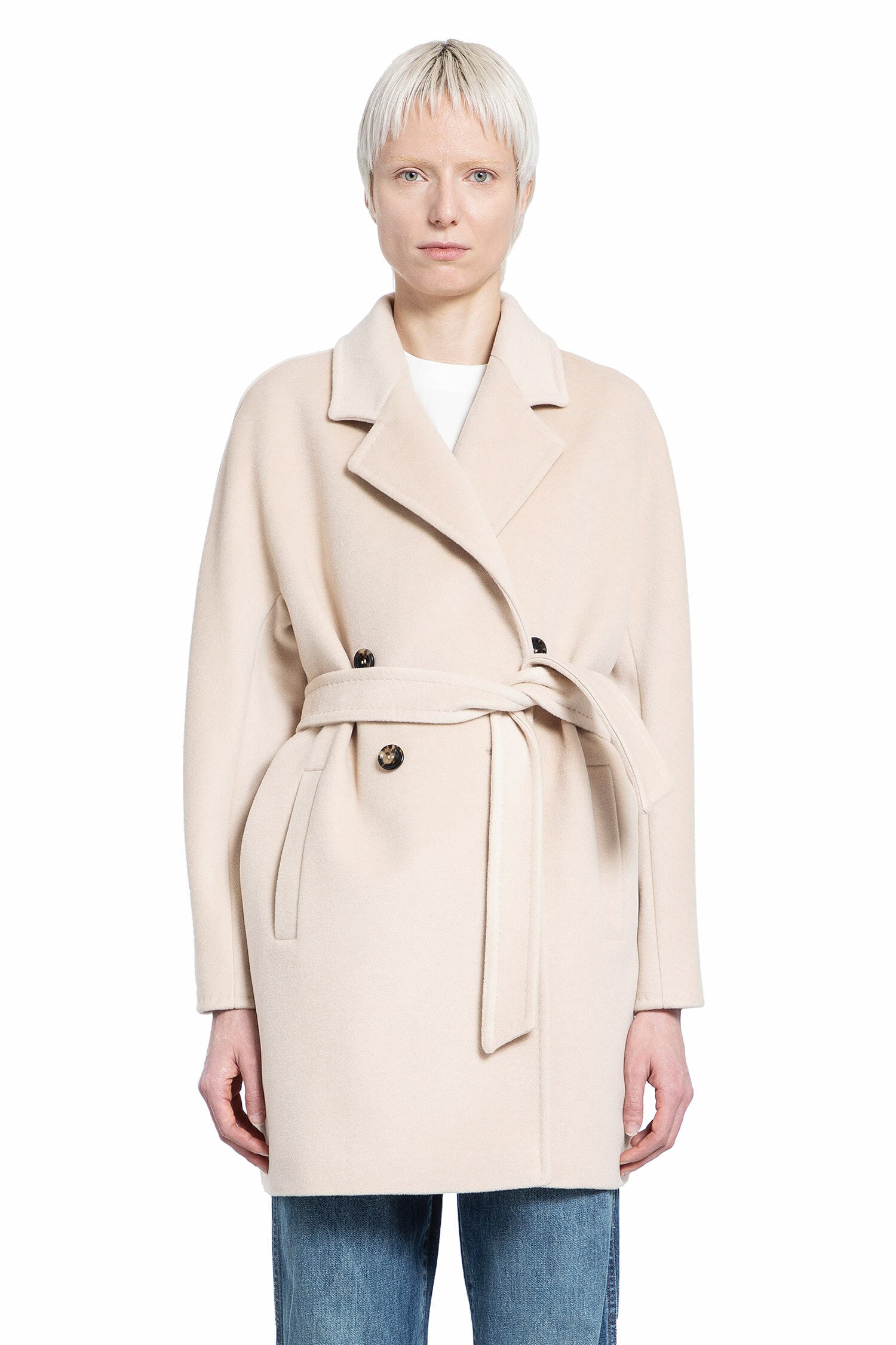 MAX MARA WOMAN BEIGE COATS