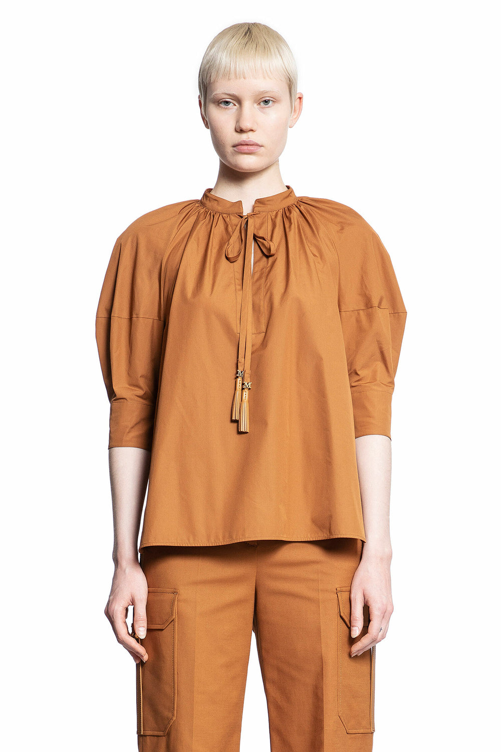 MAX MARA WOMAN BROWN SHIRTS