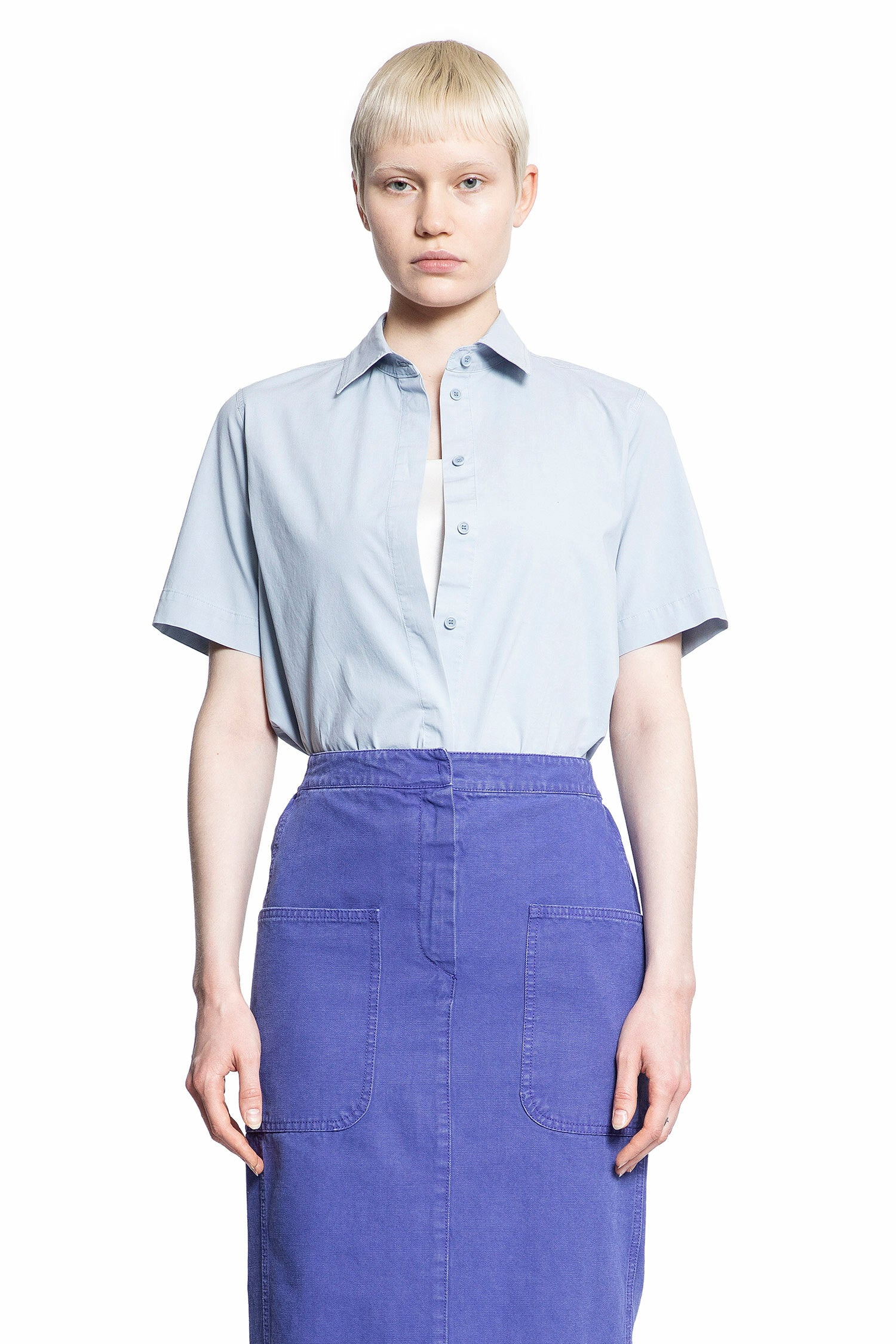 MAX MARA WOMAN BLUE SHIRTS