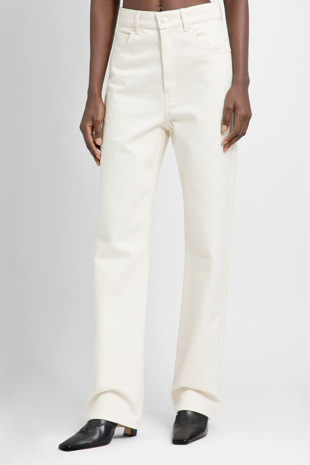 MAX MARA WOMAN OFF-WHITE TROUSERS