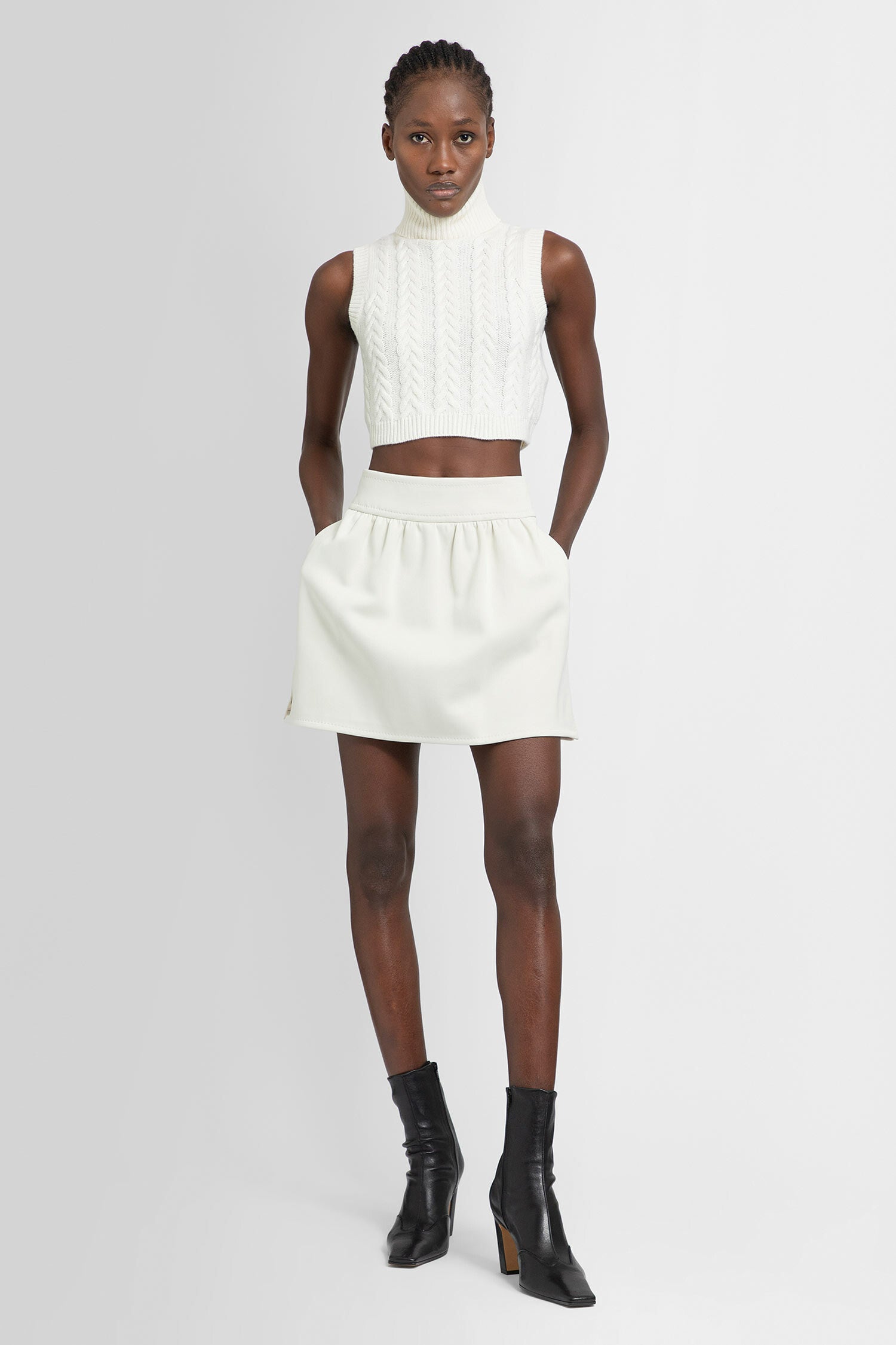 MAX MARA WOMAN OFF-WHITE VESTS