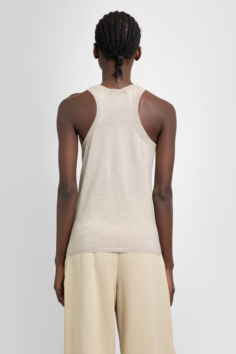 MAX MARA WOMAN BEIGE T-SHIRTS & TANK TOPS