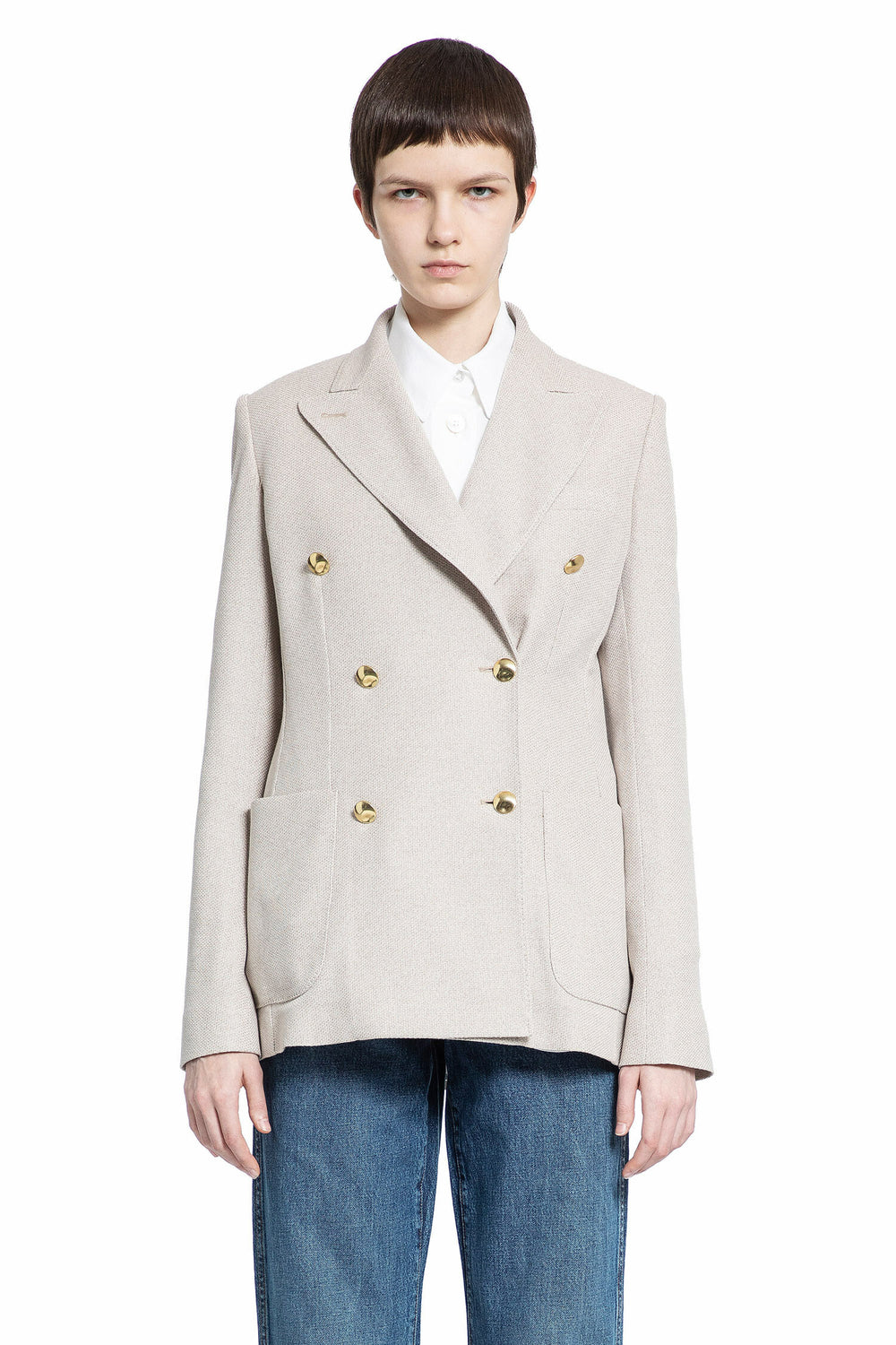 MAX MARA WOMAN BEIGE BLAZERS