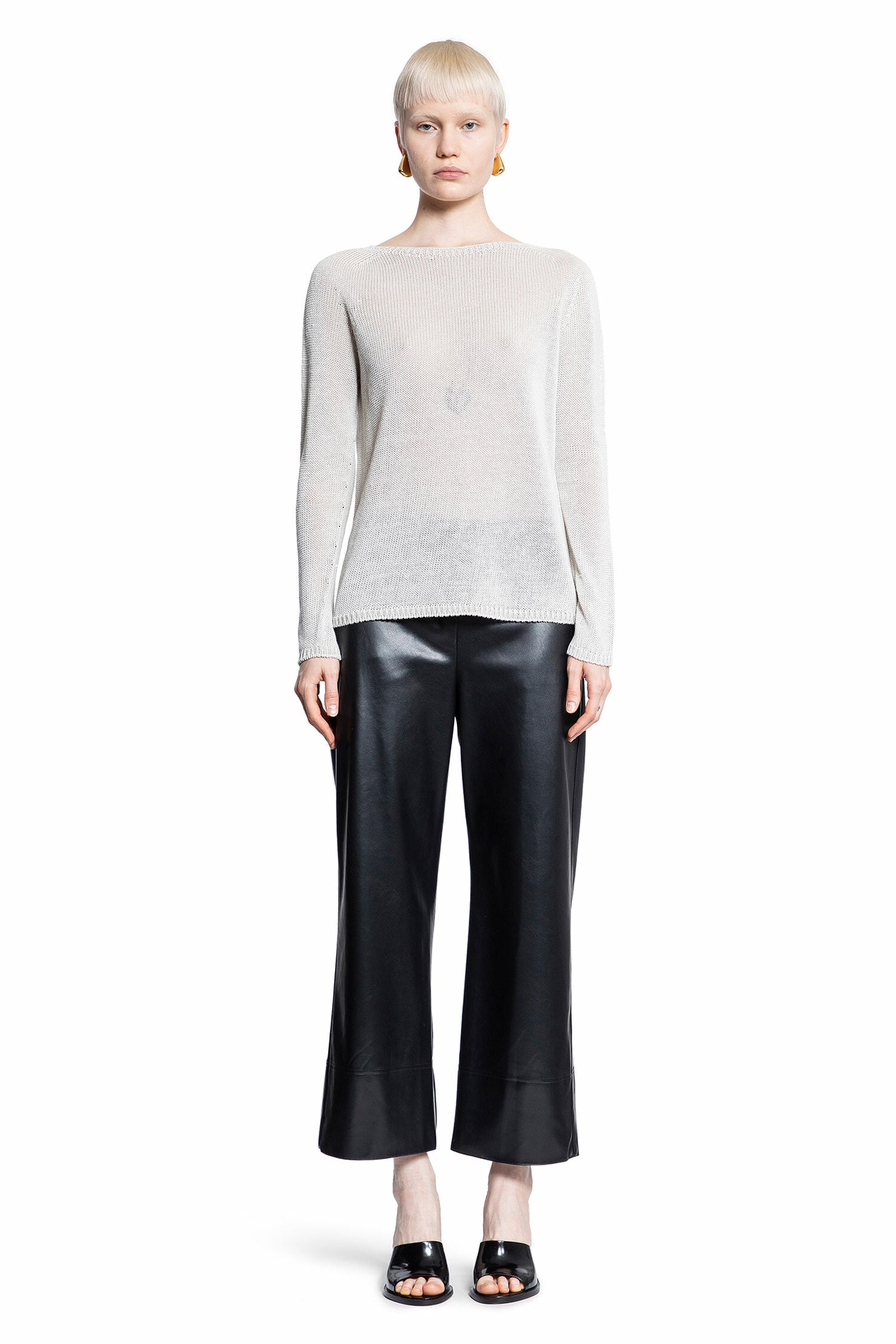 S MAX MARA WOMAN OFF-WHITE KNITWEAR