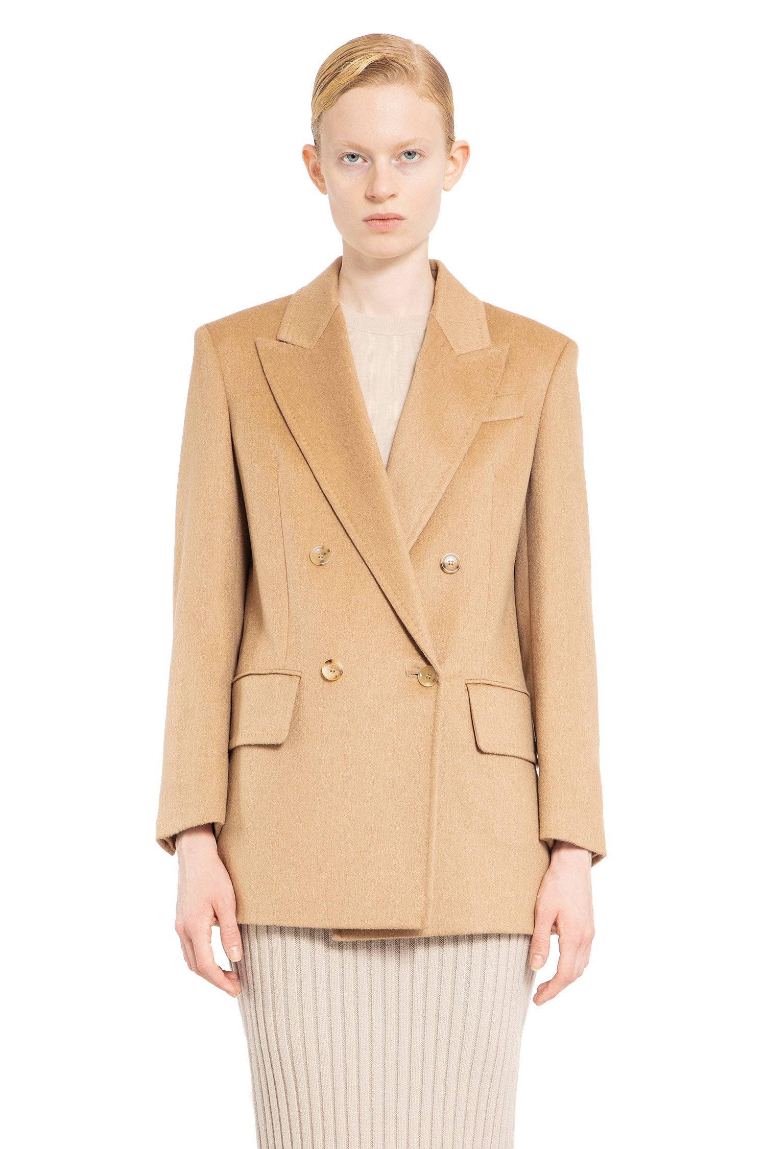 MAX MARA WOMAN BEIGE BLAZERS