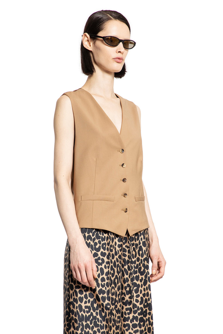 MAX MARA WOMAN BEIGE VESTS