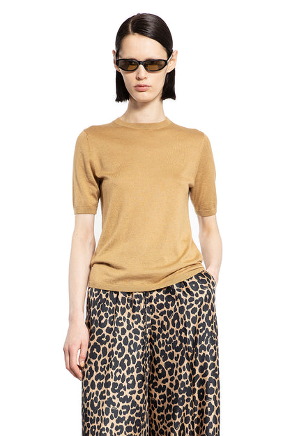 MAX MARA WOMAN BEIGE T-SHIRTS & TANK TOPS