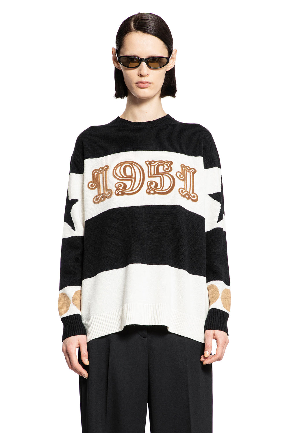 MAX MARA WOMAN BLACK&WHITE KNITWEAR