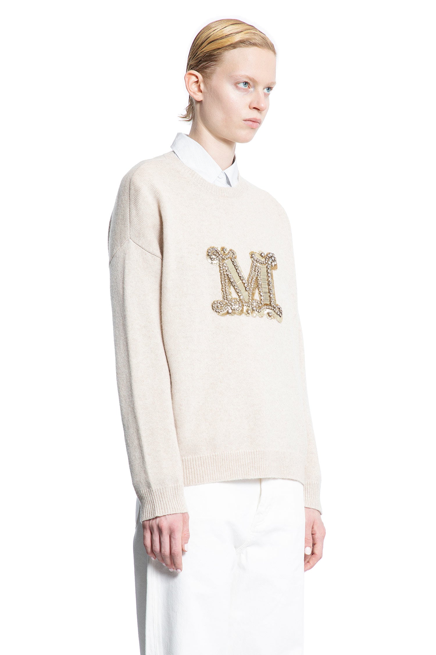 MAX MARA WOMAN BEIGE KNITWEAR